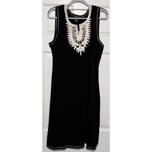Chelsea & Theodore Black Sleeveless Dress Crochet Trim Plus Size 0X NWT